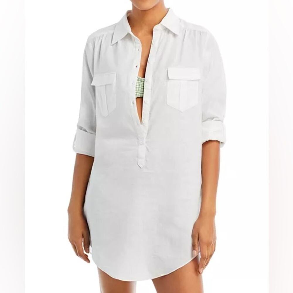 Aqua Swim Utility shirt cover up dress white - L